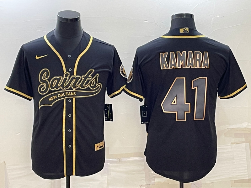 Men's New Orleans Saints Alvin Kamara #41 Black Game Player Jersey1 Joint Edition football jersey product view 1
