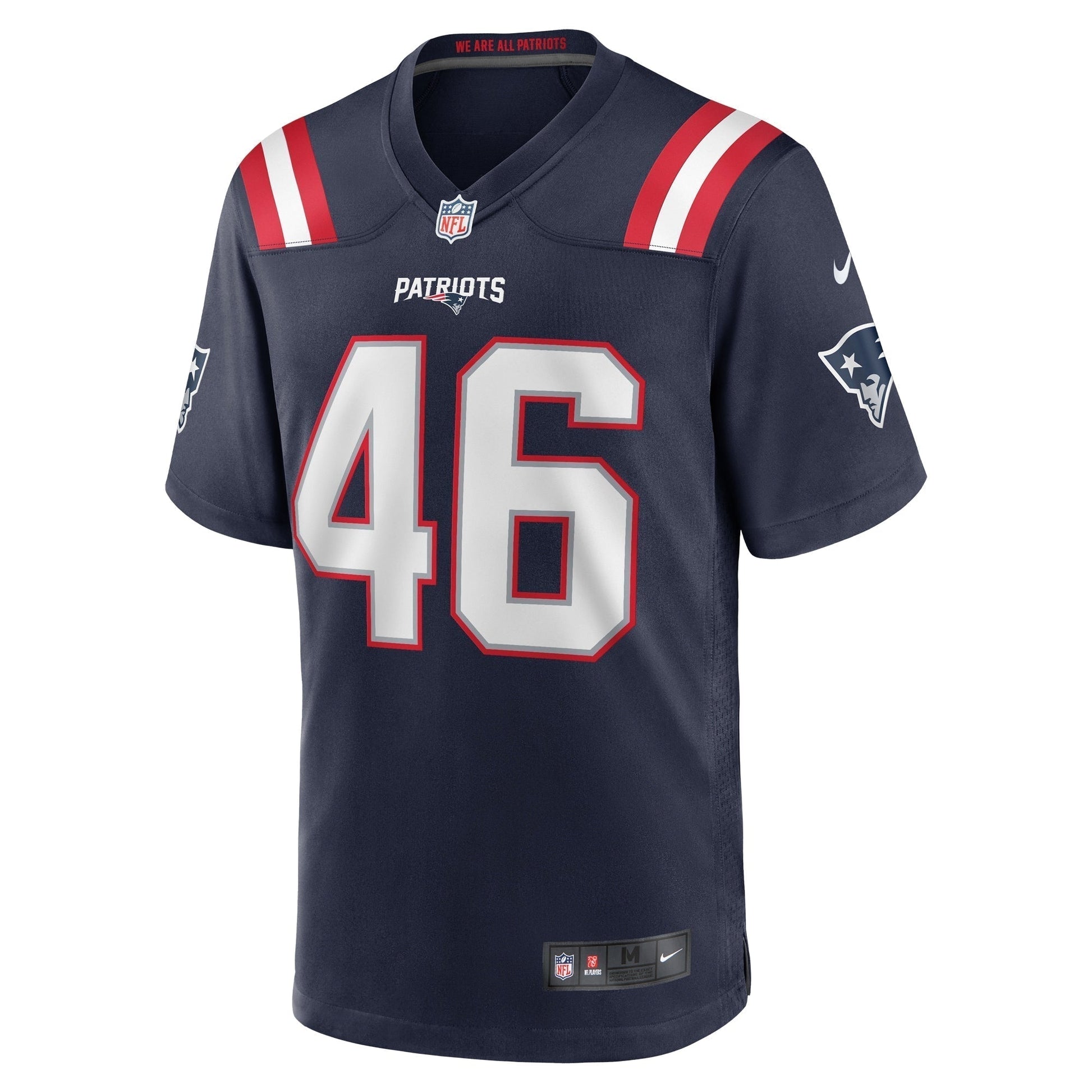 Tucker Addington New England Patriots Nike Home Game Jersey - Navy football jersey product view 2
