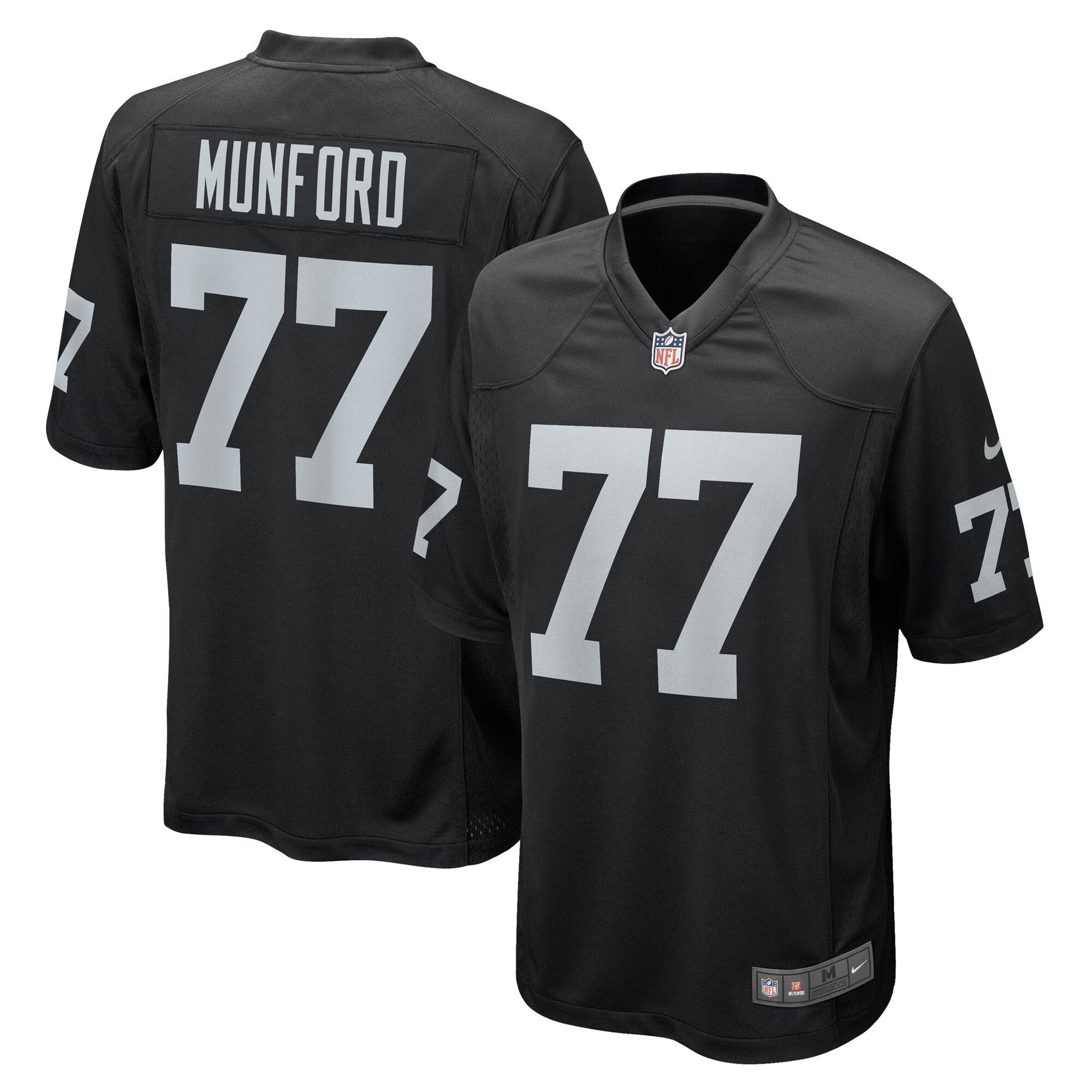 Thayer Munford Jr. Las Vegas Raiders Nike Team Game Jersey - Black football jersey product view 1