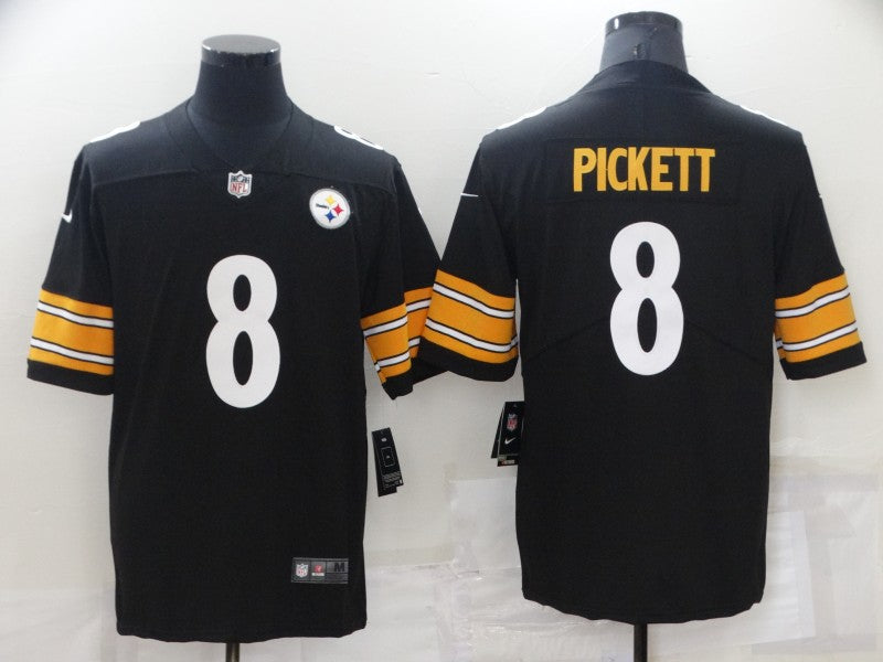 Men's Pittsburgh Steelers Kenny Pickett #8 Black Game Jersey1 football jersey product view 1