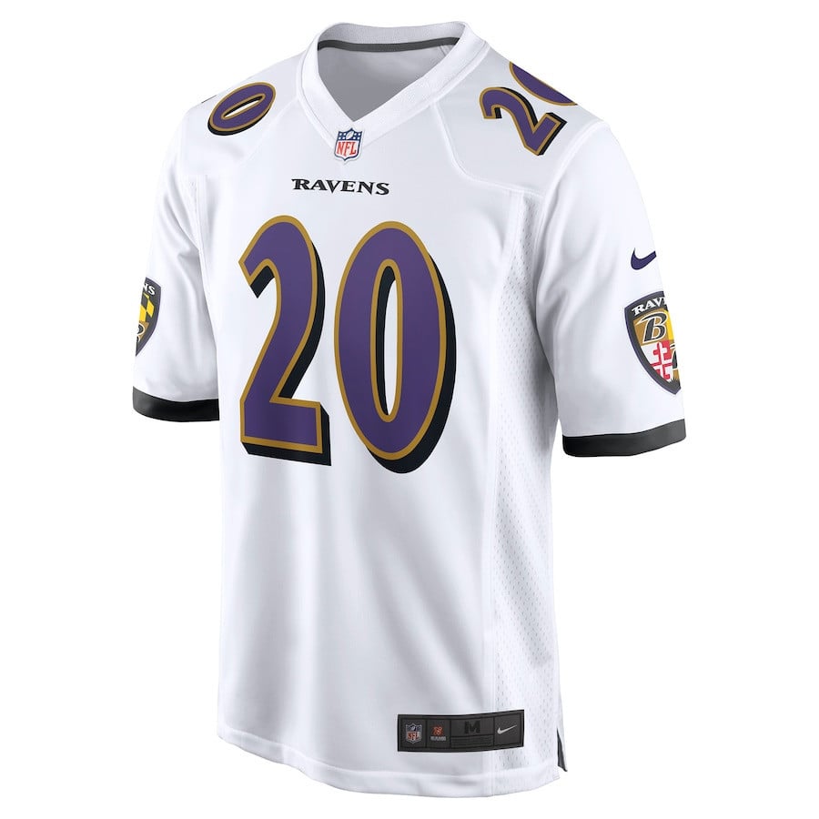 Ed Reed 20 Baltimore Ravens Men Retired Game Jersey - White football jersey product view 2