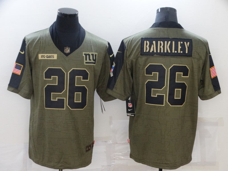 Men's New York Giants Saquon Barkley #26 Brown Player Game Jersey1 football jersey product view 1