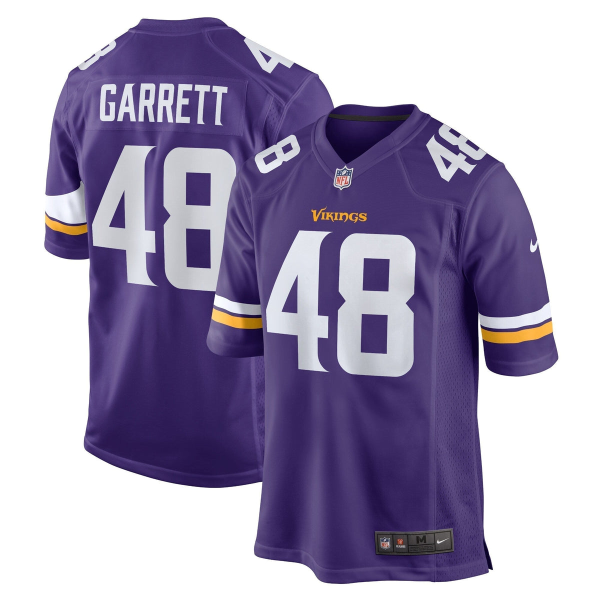 Chris Garrett Minnesota Vikings Nike Home Game Jersey - Purple football jersey product view 1