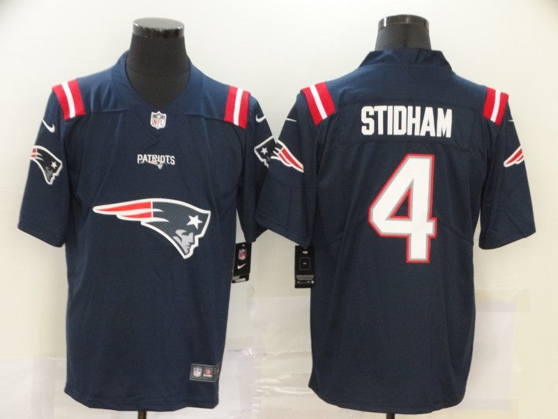Men's New England Patriots Jarrett Stidham #4 Navy Player Game Jersey1 football jersey product view 1