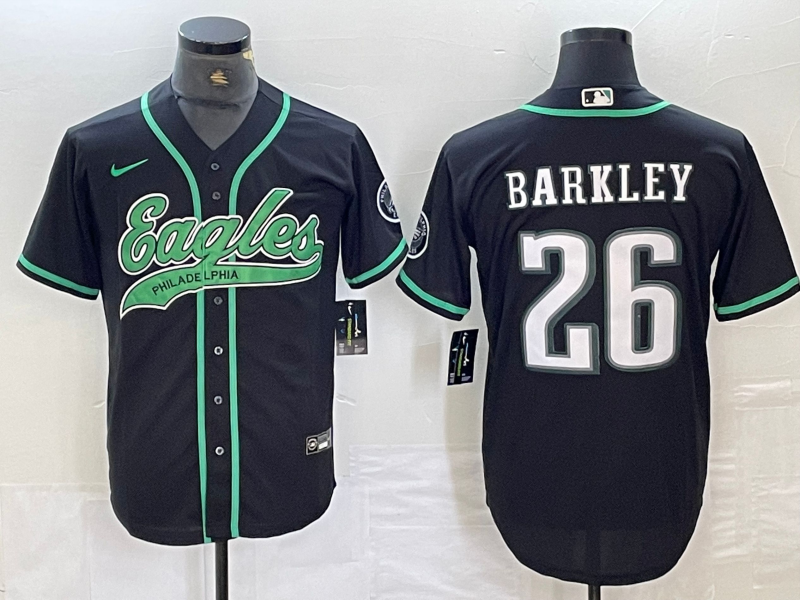 Men's Philadelphia Eagles Saquon Barkley #26 Black Player Jersey1 Joint Edition football jersey product view 1