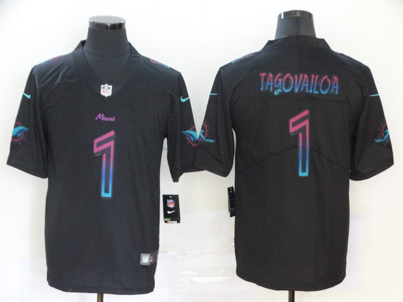 Men's Miami Dolphins Tua Tagovailoa #1 Black City Edition Game Jersey1 football jersey product view 1
