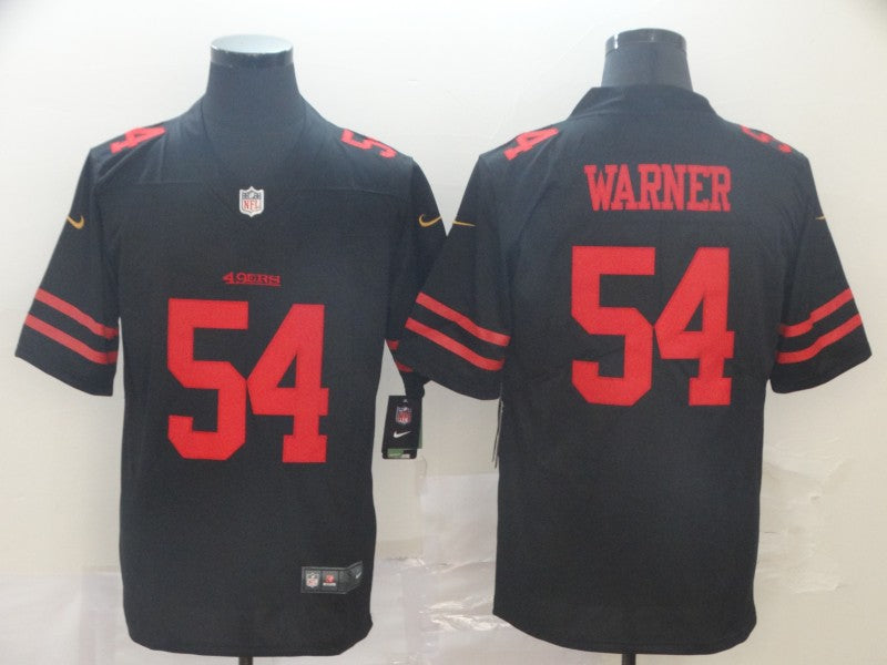 Men's San Francisco 49ers Fred Warner #54 Black Game Jersey1 football jersey product view 1
