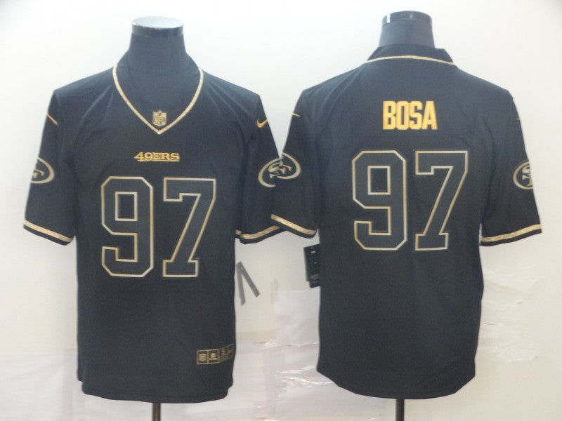 Men's San Francisco 49ers #97 Nick Bosa Black Game Jersey1 football jersey product view 1