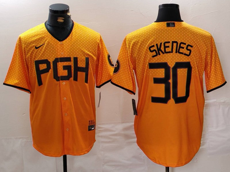 Men's Pittsburgh Pirates Paul Skenes #30 Gold City Connect Limited Player Jersey1 baseball jersey product view 1
