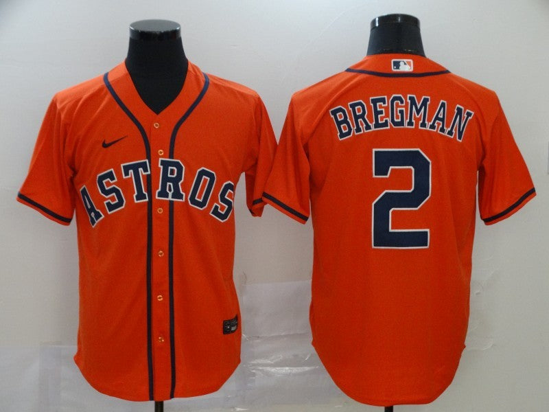 Men's Houston Astros Alex Bregman #2 Orange Replica Baseball Jersey baseball jersey product view 1