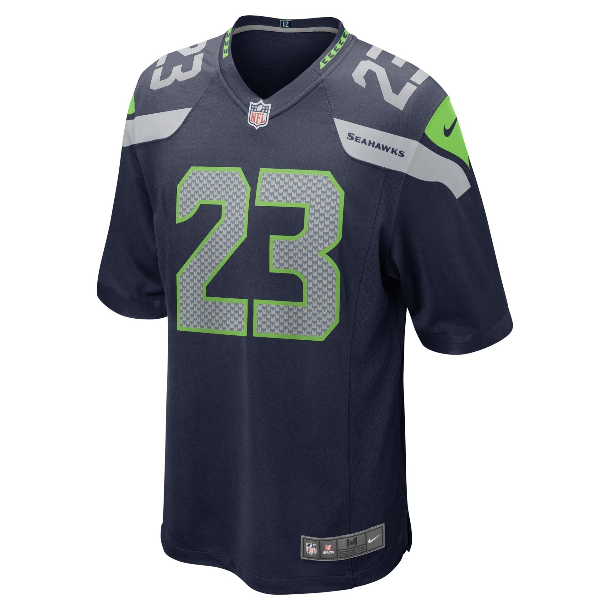Artie Burns Seattle Seahawks Nike Game Jersey - College Navy football jersey product view 2