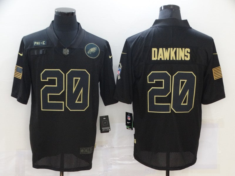 Men's Philadelphia Eagles Brian Dawkins #20 Black Team Game Jersey1 football jersey product view 1