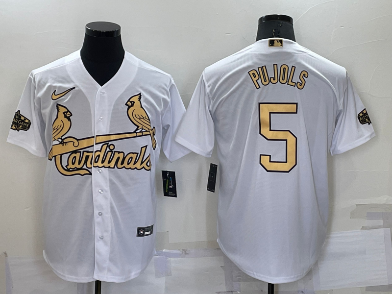 Men's St. Louis Cardinals Albert Pujols #5 White Replica Player Jersey baseball jersey product view 1