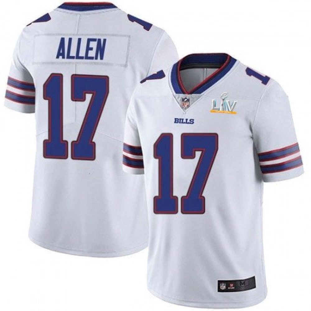 Men's Buffalo Bills #17 Josh Allen White 2021 Super Bowl LV Stitched NFL Jersey football jersey product view 1