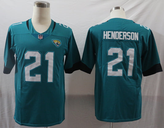 Men's Jacksonville Jaguars CJ Henderson #21 Teal Game Player Jersey1 football jersey product view 1