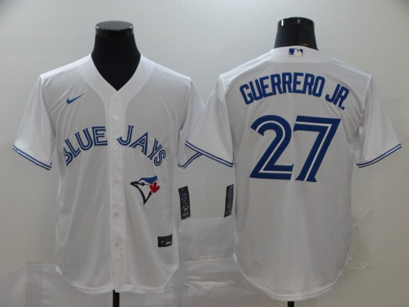 Men's Toronto Blue Jays Vladimir Guerrero Jr. #27 White Replica Baseball Jersey1 baseball jersey product view 1
