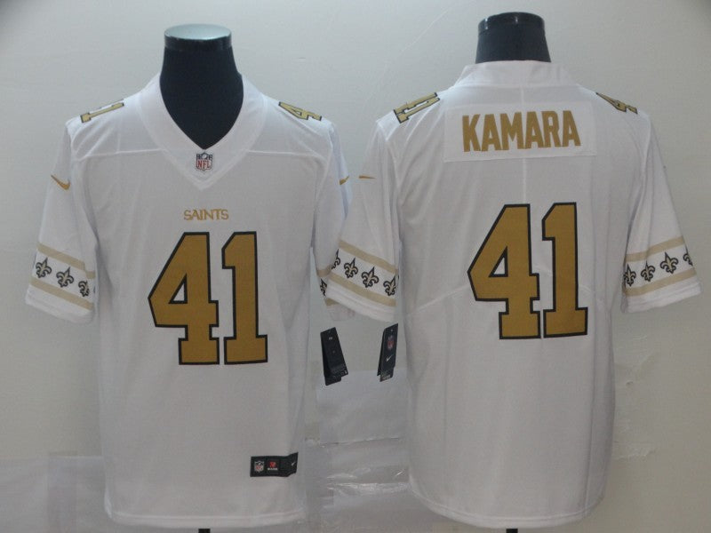 Men's New Orleans Saints #41 Alvin Kamara White Game Jersey1 football jersey product view 1