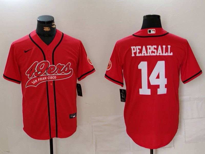 Men's San Francisco 49ers Ricky Pearsall #14 Red Game Player Jersey1 football jersey product view 1