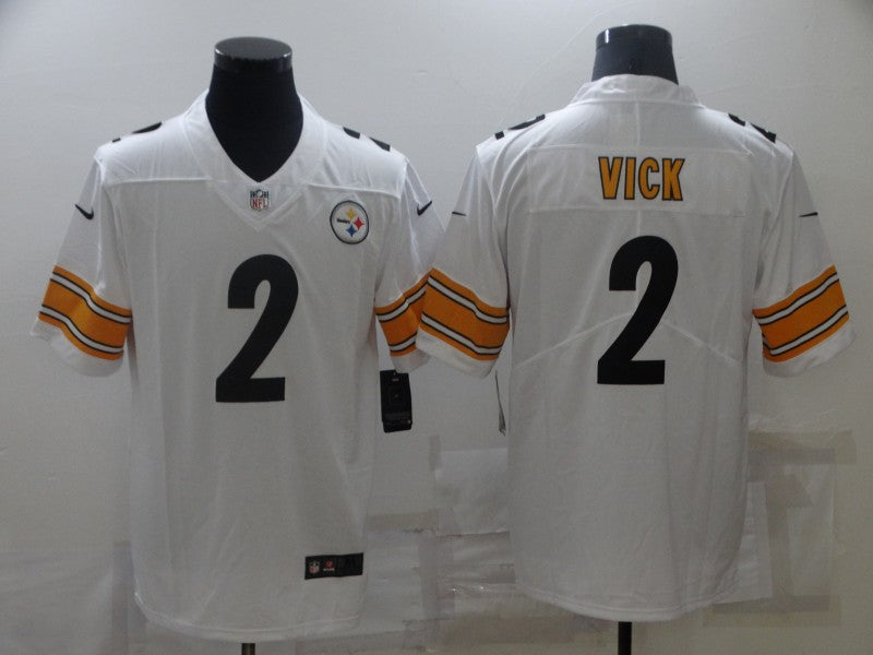 Men's Pittsburgh Steelers Michael Vick #2 White Game Jersey1 football jersey product view 1