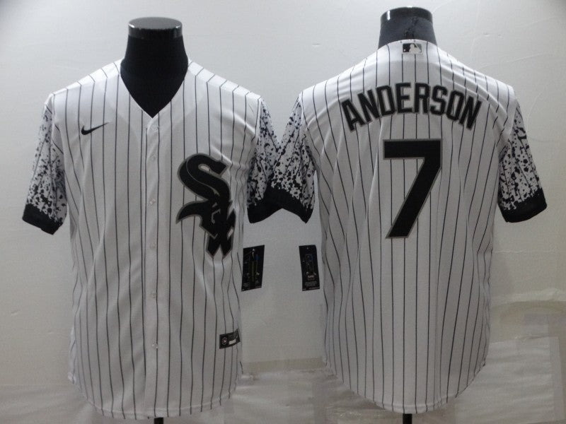 Men's Chicago White Sox Tim Anderson #7 White Fashion Stitched Jersey1 baseball jersey product view 1