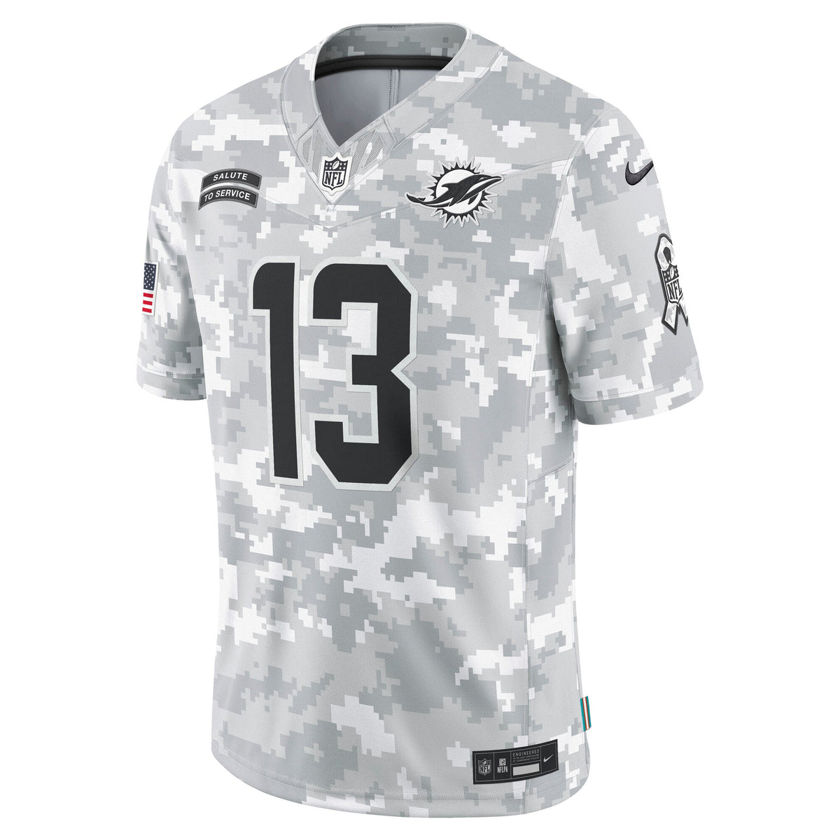 Dan Marino Miami Dolphins Nike 2024 Salute to Service Retired Limited Jersey - Arctic Camo football jersey product view 2