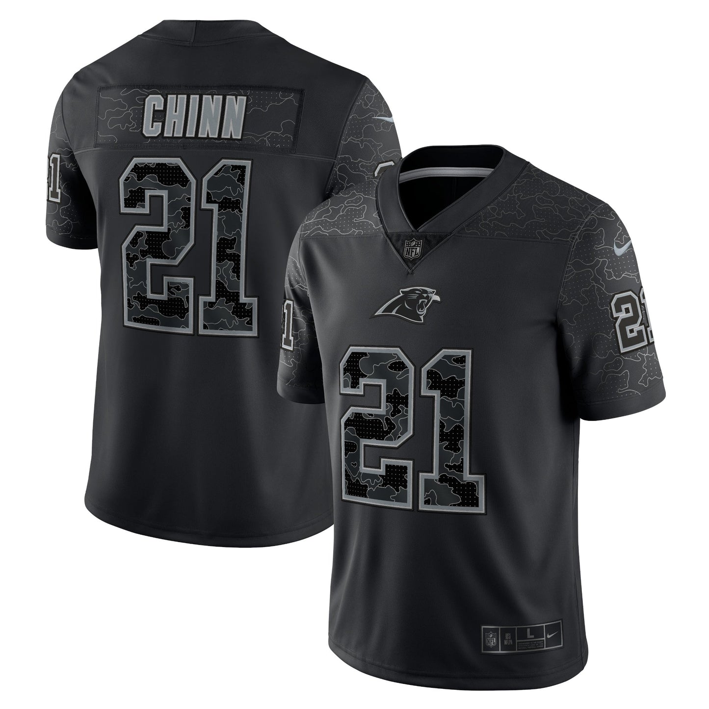 Jeremy Chinn Carolina Panthers Nike RFLCTV Limited Jersey - Black football jersey product view 1