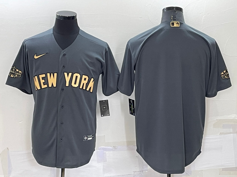 Men's New York Yankees Dark Gray Replica Blank Jersey1 baseball jersey product view 1