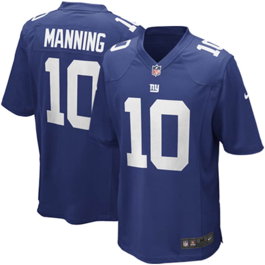 Mens New York Giants Eli Manning Nike Royal Blue Game Jersey football jersey product view 1