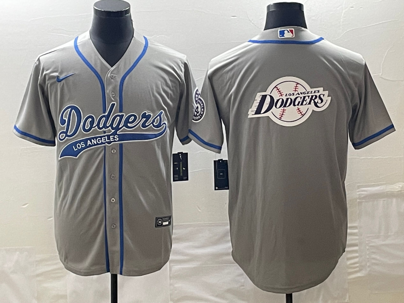 Men's Los Angeles Dodgers Gray Player Jersey1 Joint Edition baseball jersey product view 1