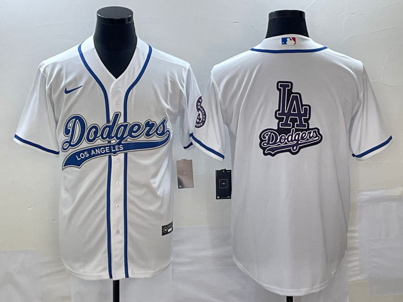 Men's Los Angeles Dodgers White Team Jersey1 Joint Edition baseball jersey product view 1