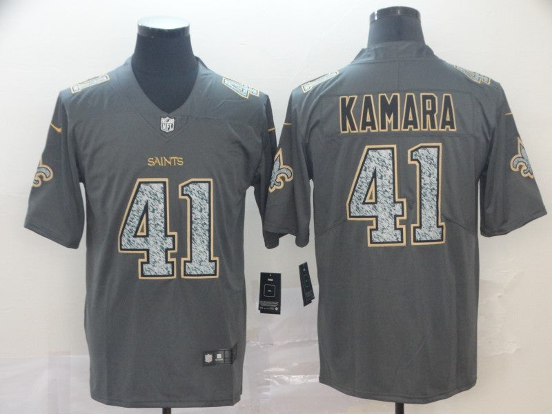 Men's New Orleans Saints Alvin Kamara #41 Gray Player Game Jersey1 football jersey product view 1