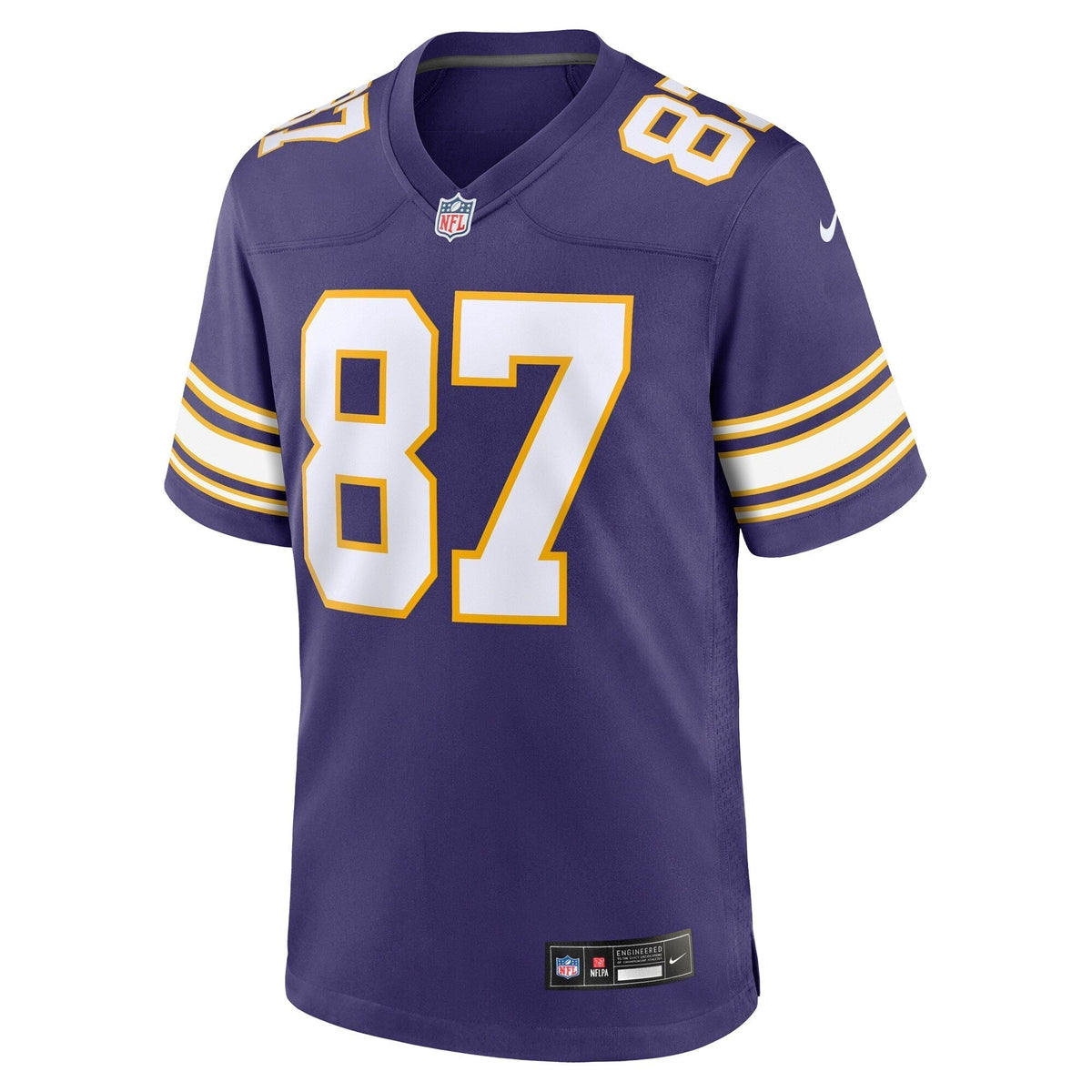 T.J. Hockenson Minnesota Vikings Nike Classic Game Jersey - Purple football jersey product view 2