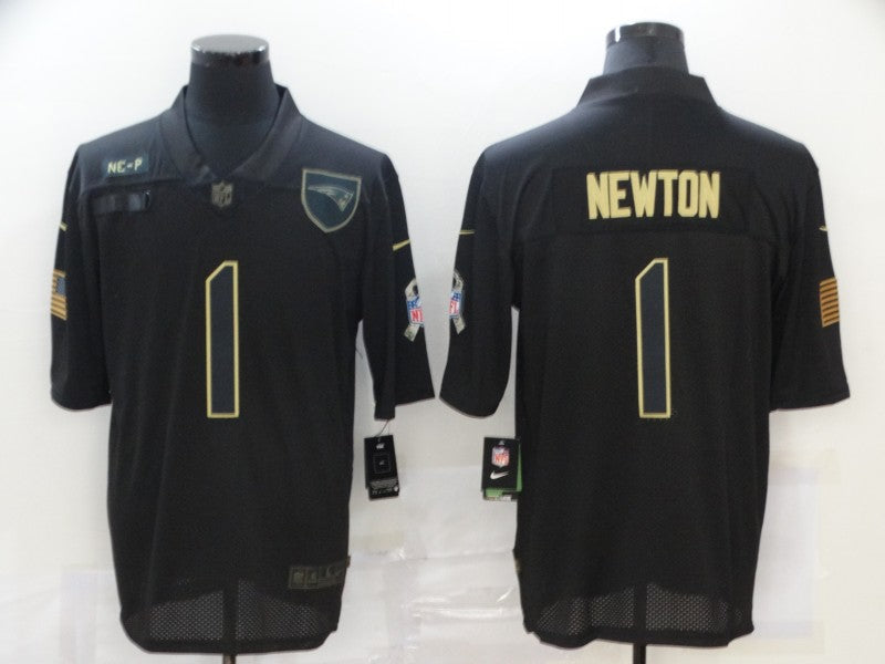 Men's New England Patriots Cam Newton #1 Black Game Player Jersey1 football jersey product view 1