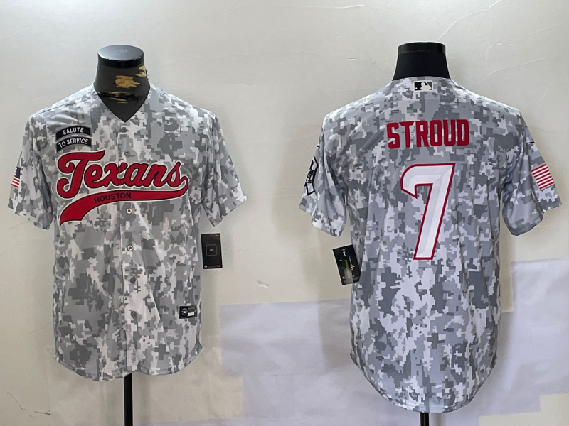 Men's Houston Texans C.J. Stroud #7 Arctic Camo 2024 Salute to Service Player Jersey1 football jersey product view 1