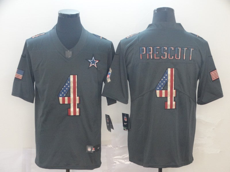 Men's Dallas Cowboys Dak Prescott #4 Black Team Game Jersey1 football jersey product view 1
