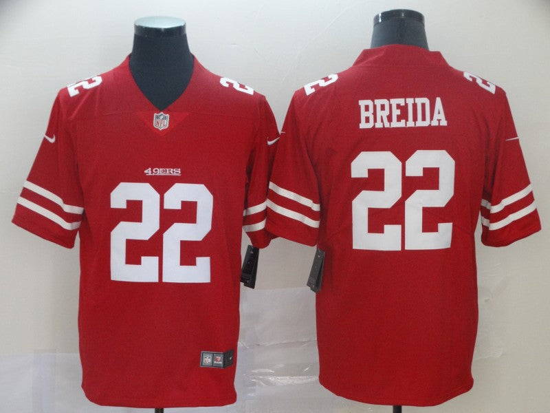 Men's San Francisco 49ers Matt Breida #22 Red Game Jersey1 football jersey product view 1