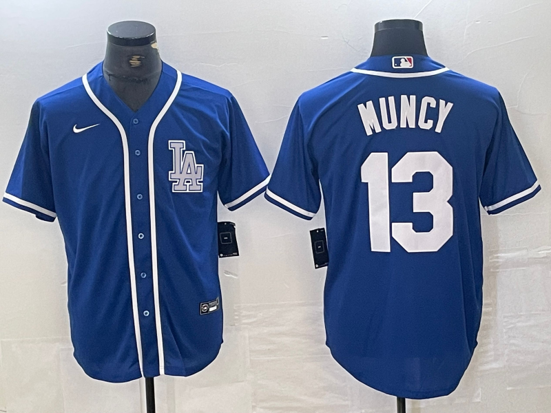 Men's Los Angeles Dodgers Max Muncy #13 Blue Limited Player Jersey1 baseball jersey product view 1