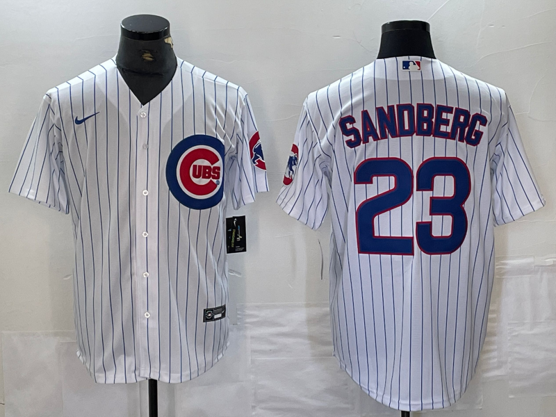 Men's Chicago Cubs Ryne Sandberg #23 White Replica Baseball Jersey1 baseball jersey product view 1