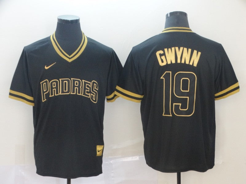 Men's San Diego Padres Tony Gwynn #19 Black Player Jersey baseball jersey product view 1