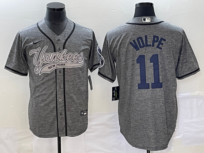 Men's New York Yankees Anthony Volpe #11 Gray Game Jersey1 Joint Edition baseball jersey product view 1