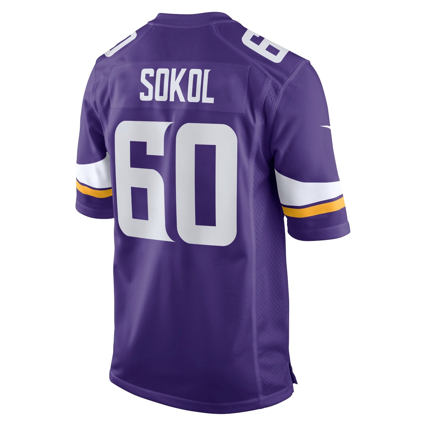 Josh Sokol Minnesota Vikings Nike Home Game Jersey - Purple football jersey product view 3