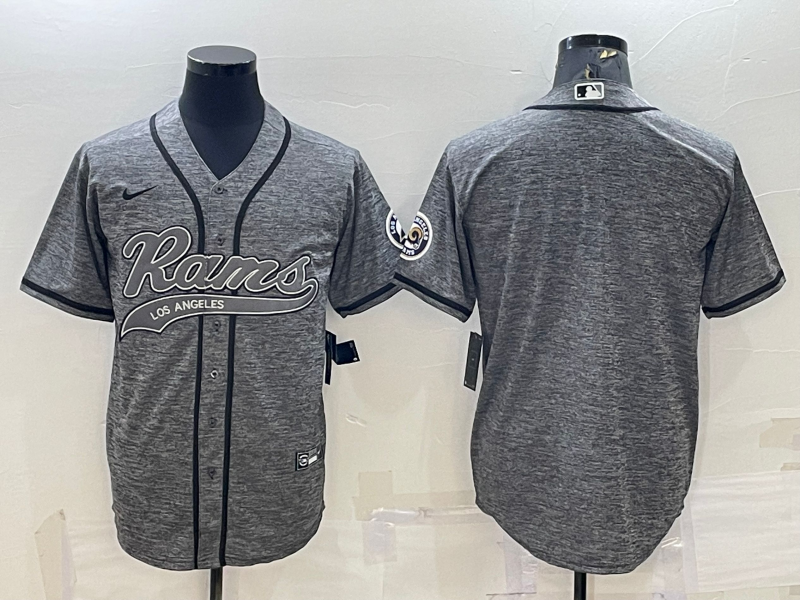 Men's Los Angeles Rams Gray Blank Jersey1 football jersey product view 1