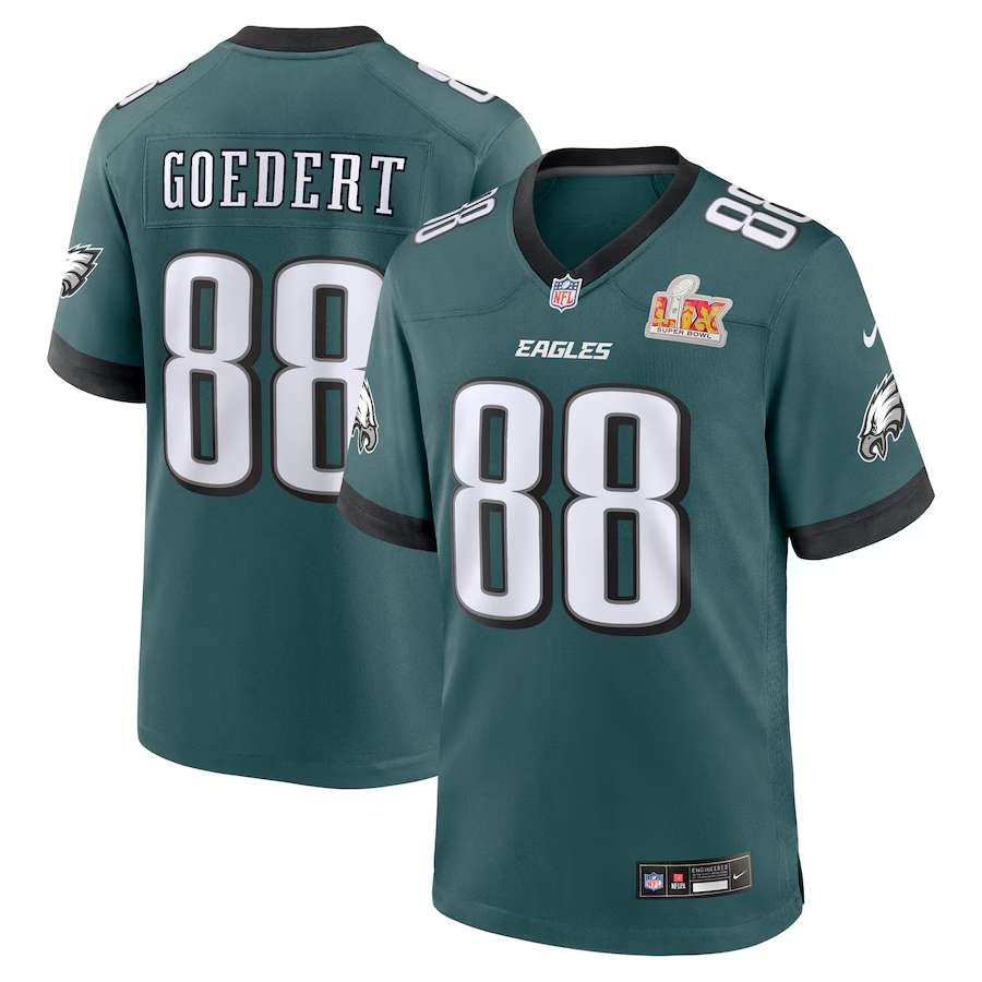 Men's Philadelphia Eagles Dallas Goedert #88 Midnight Green Super Bowl LIX Game Player Jersey1 football jersey product view 1