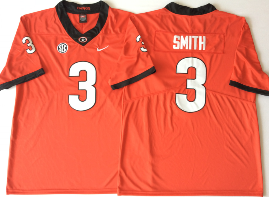 Men's Georgia Bulldogs Roquan Smith #3 Red Player Game Jersey sports jersey product view 1