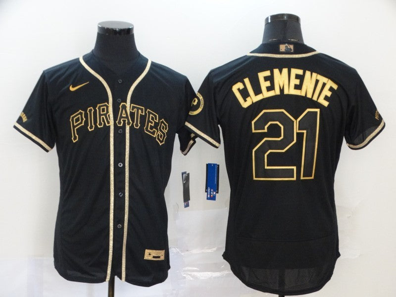 Men's Pittsburgh Pirates Roberto Clemente #21 Black Stitched Jersey1 baseball jersey product view 1