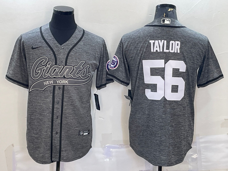 Men's New York Giants Lawrence Taylor #56 Gray Game Jersey1 Joint Edition football jersey product view 1