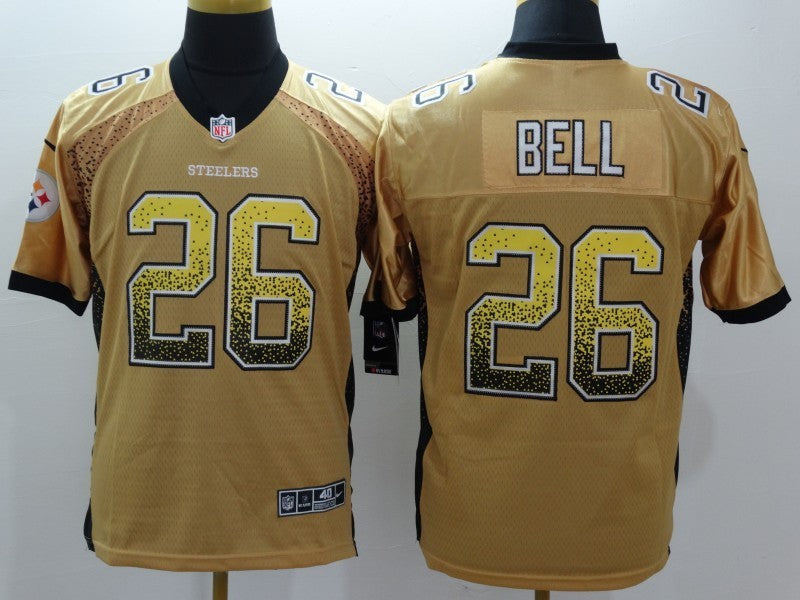 Men's Pittsburgh Steelers LeVeon Bell #26 Gold Game Jersey1 football jersey product view 1