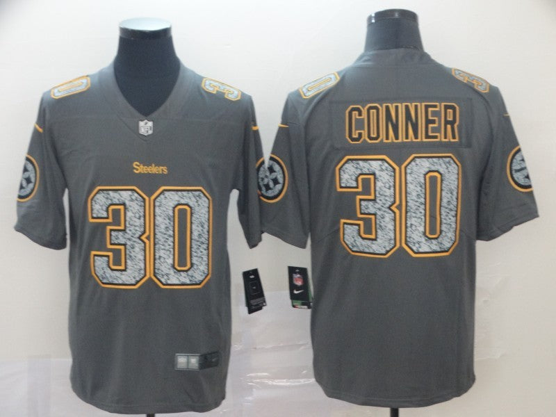 Men's Pittsburgh Steelers James Conner #30 Gray Game Jersey1 football jersey product view 1