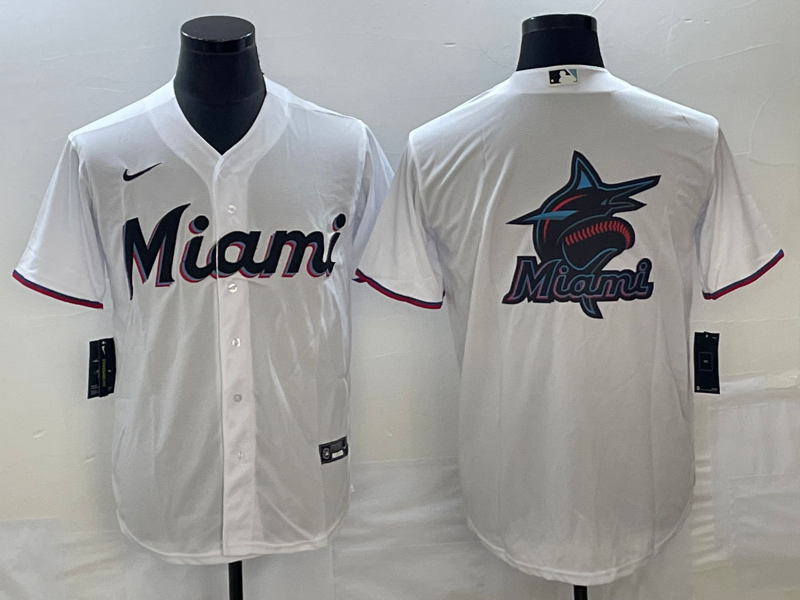 Men's Miami Marlins White Home Replica Team Jersey1 baseball jersey product view 1