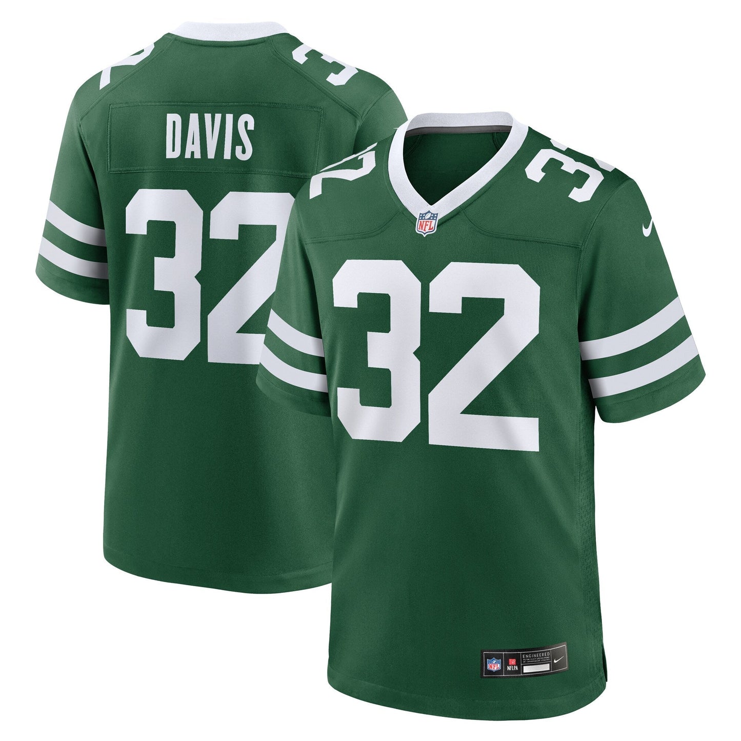 Isaiah Davis New York Jets Nike Team Game Jersey - Legacy Green football jersey product view 1